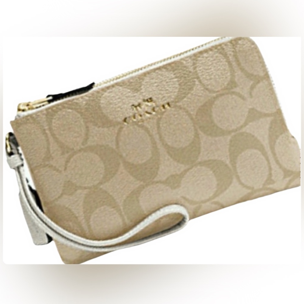 COACH WRISTLET DOUBLE ZIPPER SIGNATURE